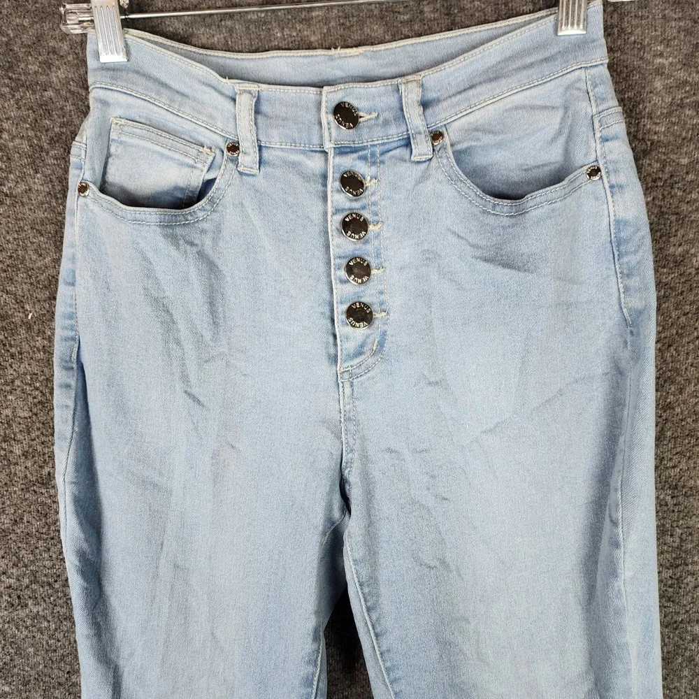 Venus Jeans Womens 2 Bell Bottom Button Fly Light Blue Flare EUC